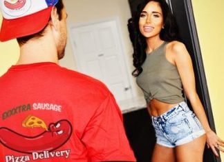 Naomi Woods in “Exxxtra Sausage Pizza Delivery”
