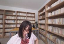 Beautiful Girl In Uniform With Glasses Seduces You At Library