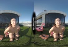 Vanessa Klein Jilling With Some Big Dildos For Deep Penetration Rooftop Bubble Sunbathing
