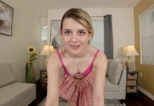 Petite Blonde Stepsister Wants to Know How Big It Is